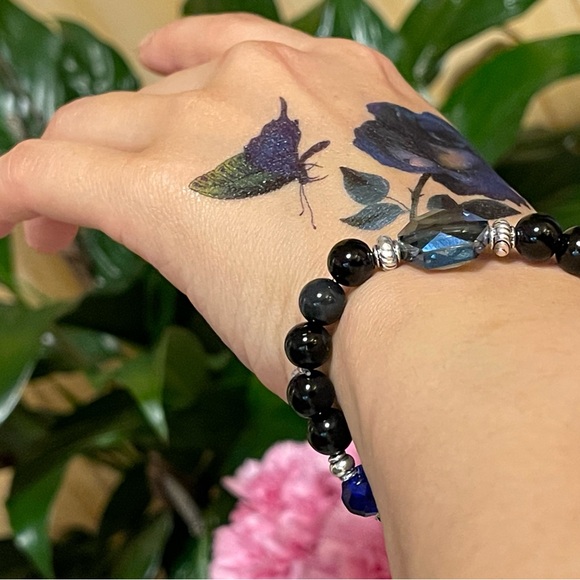 Stone Beads & Crystal beads Bracelet 🍃will arrive in jewelry pouch. - Picture 1 of 7